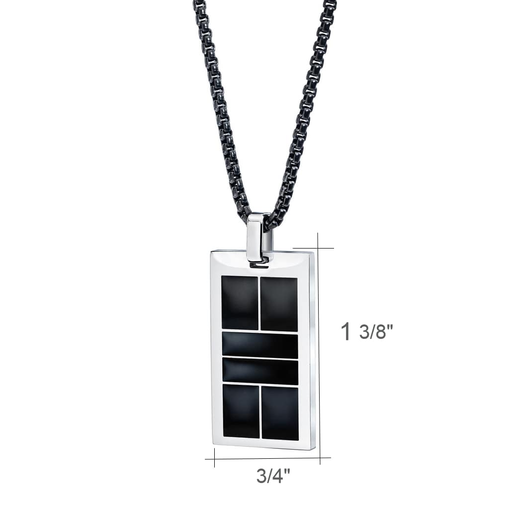 Pickleball Necklace | Court in Stainless Steel & Black Resin